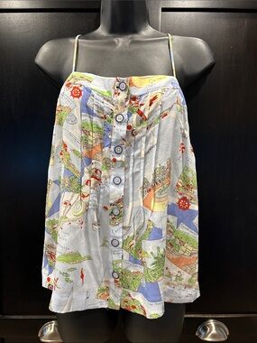 Maeve by Anthropologie silk travel Italy map tank top